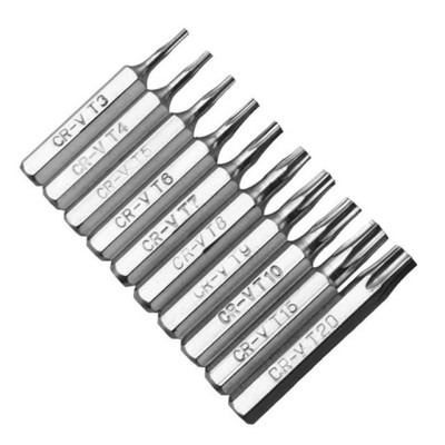 10pcs CR-V Torx Bit Set Including T3,T4,T5,T6,T7,T8,T9,T10,T