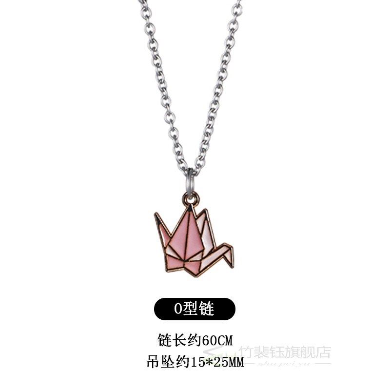 thousand paper crane cute necklace lovers personality simpl