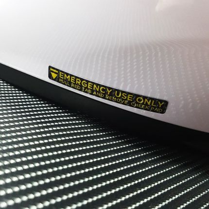 *1 Pair EMERGENCY USE ONLY Pull Red Tab Cheek Pad Helmet Vis