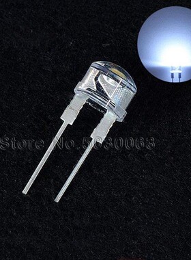 500pcs/lot 8MM 0.5W straw hat white LED light emitting diode