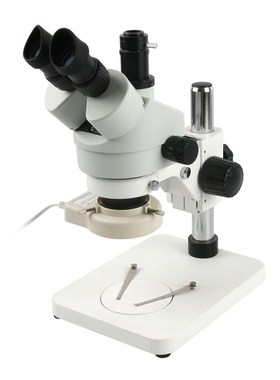 Simul-focal 7-45X Continuous Zoom Trinocular Stereo Microsco