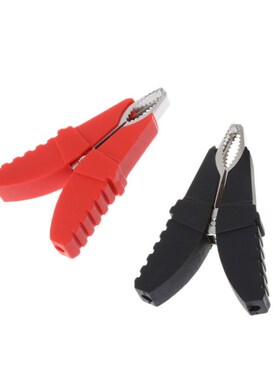 2pcs Red Black Butterfly Type Insulated Alligator Clips Test
