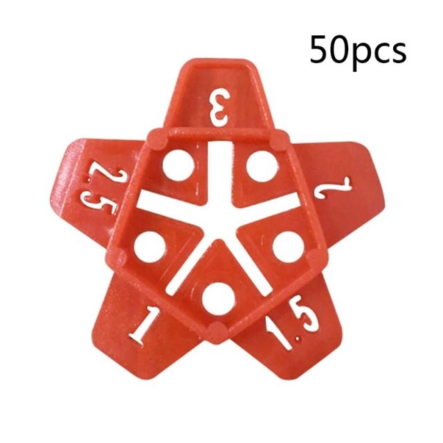 50 pcs Reusable Level Wedges Tile Spacers 1mm/1.5mm/2mm/2.5m