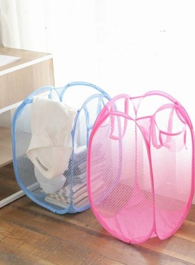 1Pc Handle Laundry Basket Foldable Stand Storage Box Polyest