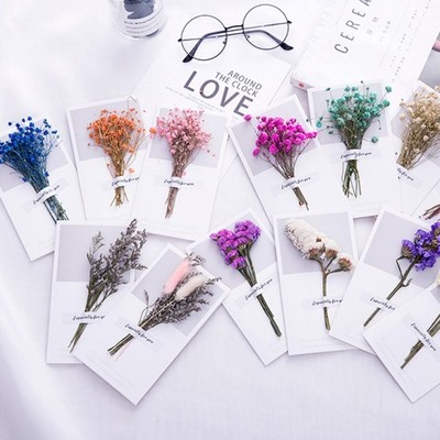 10pcs A Gift Card Wedding Invitations Greeting Cards Dried F