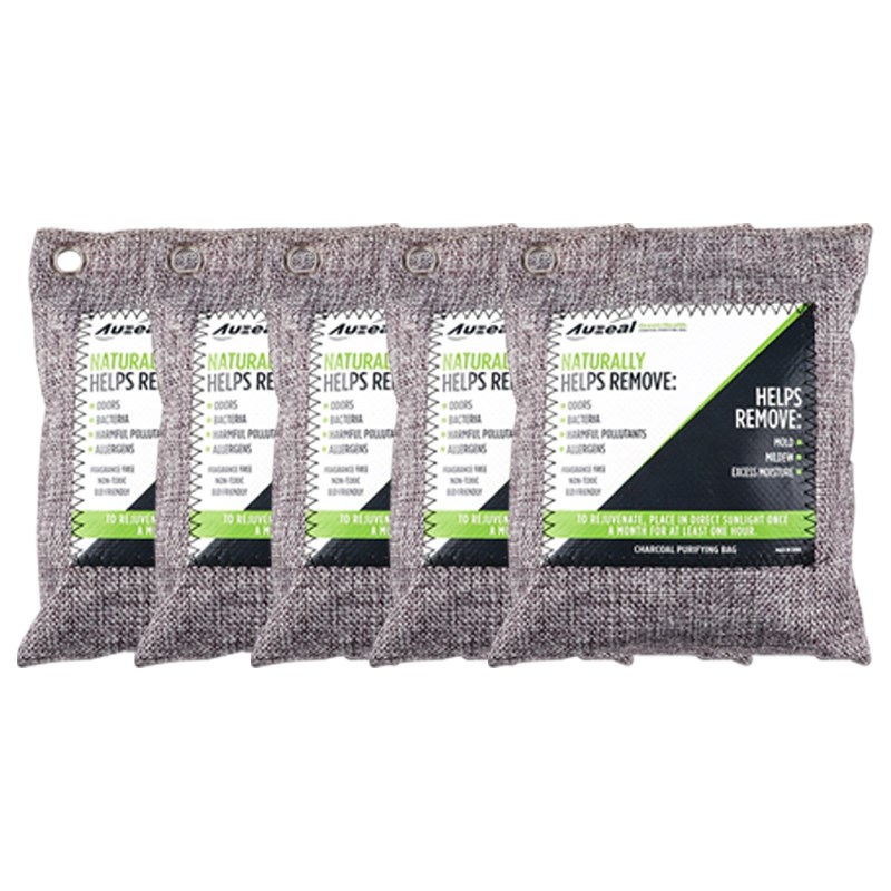 5 Packs Charcoal Odor Eliminator Bags Activated Bamboo Charc