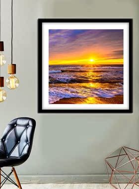5D DIY Diamond Painting Sunset Seaside Full Drill Embroidery