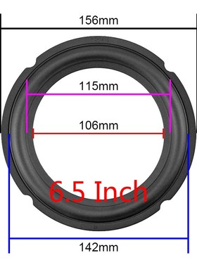 Speaker Rubber Edge 4 Inch 5Inch 6.5 Inch 8 Inch Notch Surro