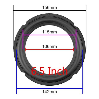 Speaker Rubber Edge 4 Inch 5Inch 6.5 Inch 8 Inch Notch Surro