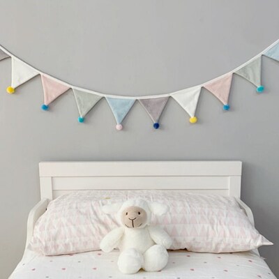 243cm Pennant Flannel Bunting Banner Hanging Flags String wi