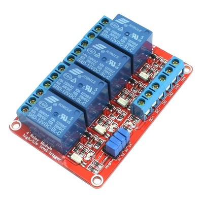 DC 12V 4-CH Low Level Trigger Optocoupler Armored Relay Modu