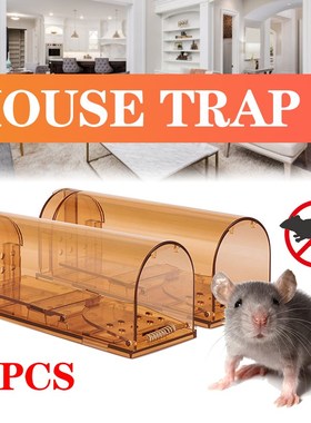 2Pcs Transparent Reusable Mouse Trap Rodent Mice Live Catche