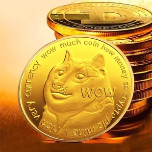 Dogecoin Coins Commemorative Collectors Gold Silver Plated D