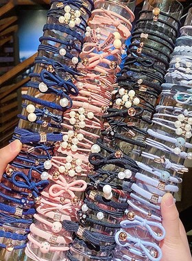 1Pack Women Elastic Hair Ties Pearls Fashion Girls Scrunchie