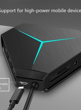 6 Port USB Hub Splitter with TF SD Card Reader Mic 3.5mm Hea