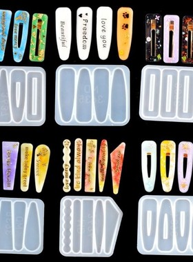 Handmade Barrettes Silicone Epoxy Resin Molds DIY Hair Pin A