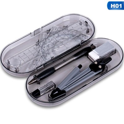 New 8PCS/Set Drawing Compass Ruler Kit Students School Stati