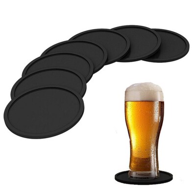 Silicone Round Cup Mat Pad Drinking Coaster Set Holder Coast