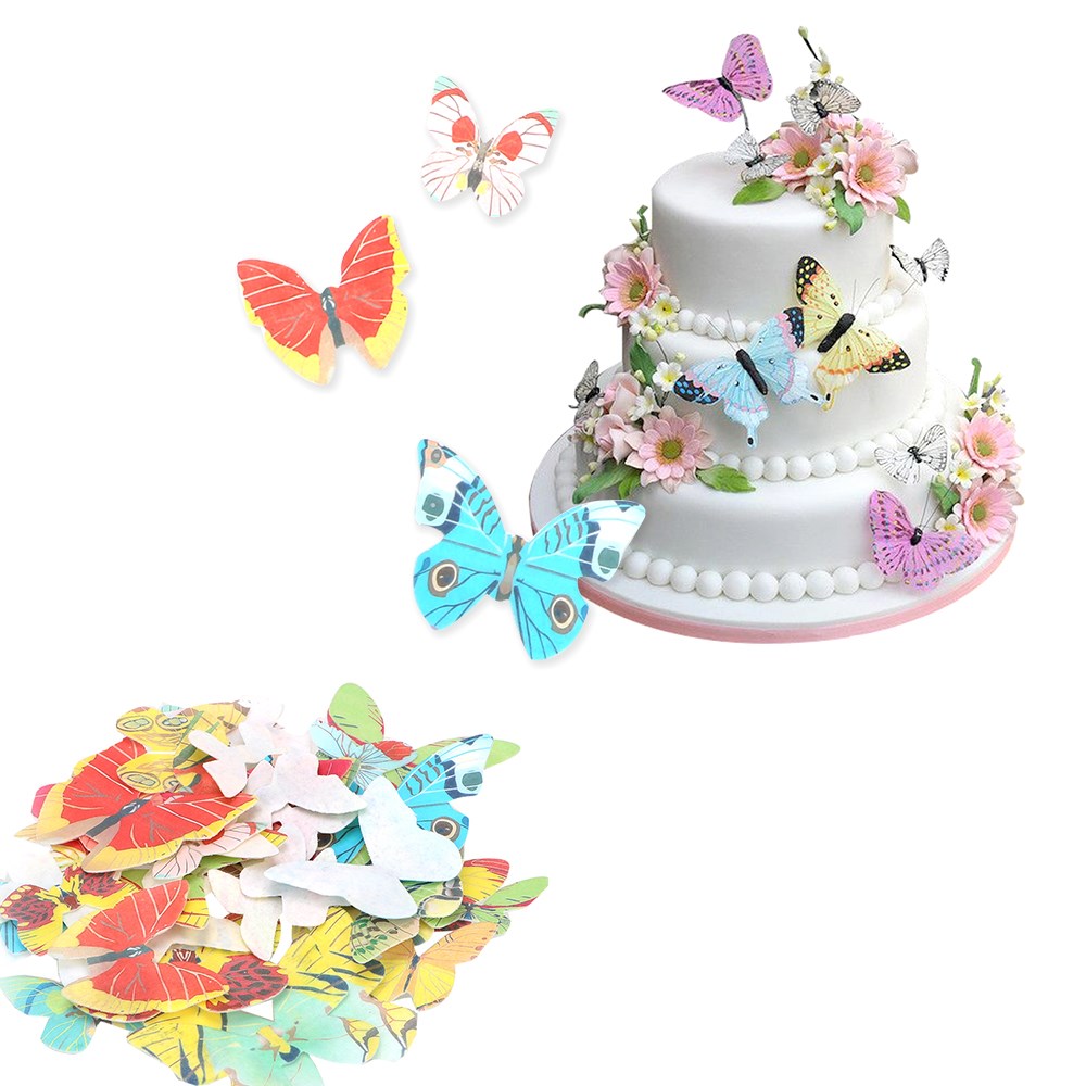 40 Piece/Set Paper Butterfly Cake Decoration Topper Edible G