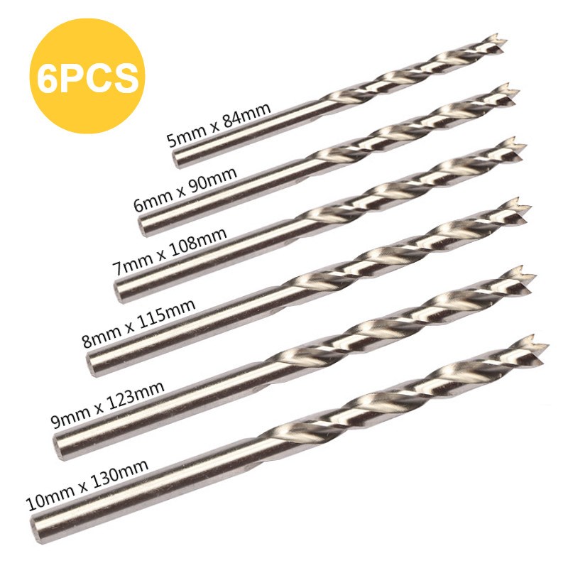 6Pcs Woodworking Dowel Locator Drill Bits Twist Drill Bit 5/