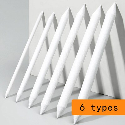 6pcs/pack Blending Stump Stick Tortillon Sketch Art White Dr