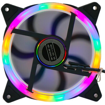 Universal Mute RGB LED Light Cooling Fan Heat Dissipation He