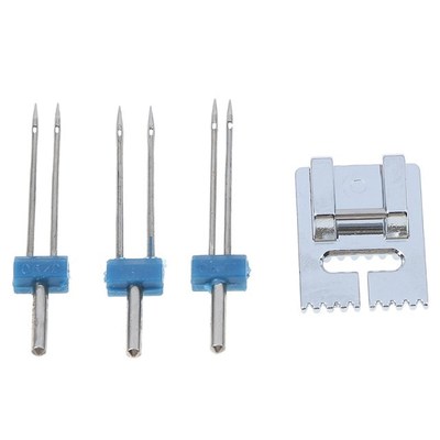 Grooves Pintuck Presser Foot + 3 Sizes Double Twin Needles P