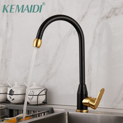 Space Aluminum Kitchen Faucet Black Gold-plated Kitchen Fauc