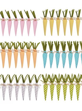 8pcs Easter Decoration Home Polka Dot Plaid Artificial Carro