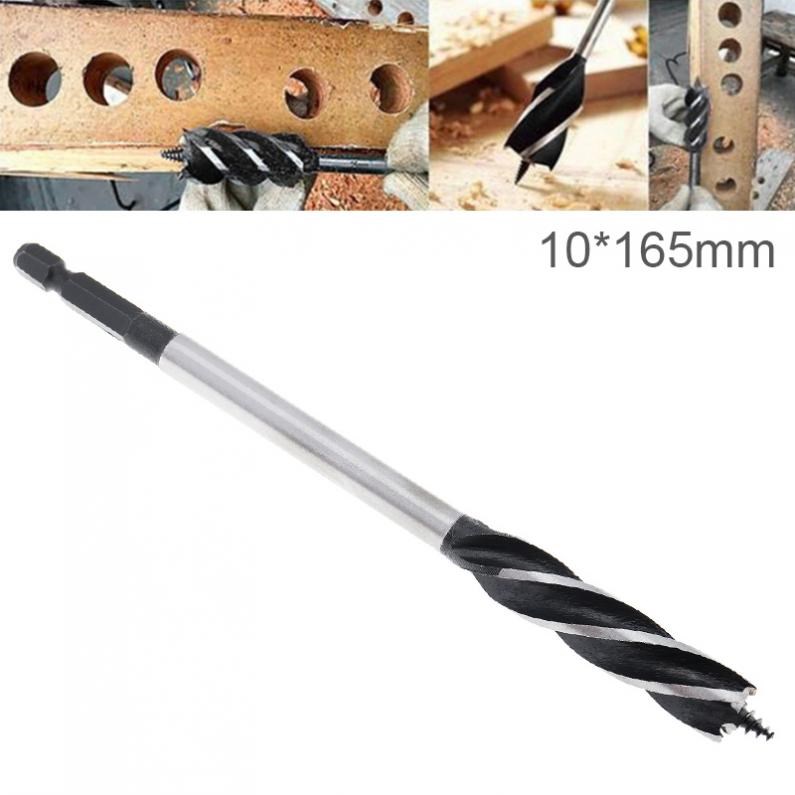 1pc10 x 165mm Four-slot Woodworking Drill Bit Hole Drilling