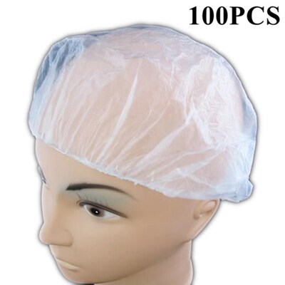 100pcs/lot Disposable Shower Caps Clear Spa Hair Salon Hotel