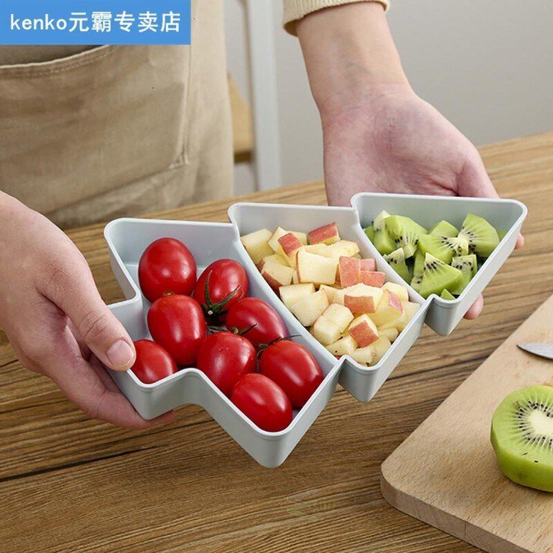 christmas tree shape nuts fruits plastic plates bowl dishes