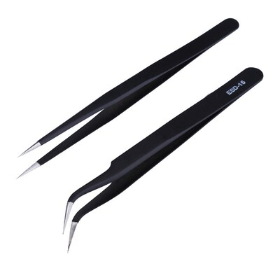 2pcs/lot Anti-static Precision Tweezers Set Pinzas Pincet St