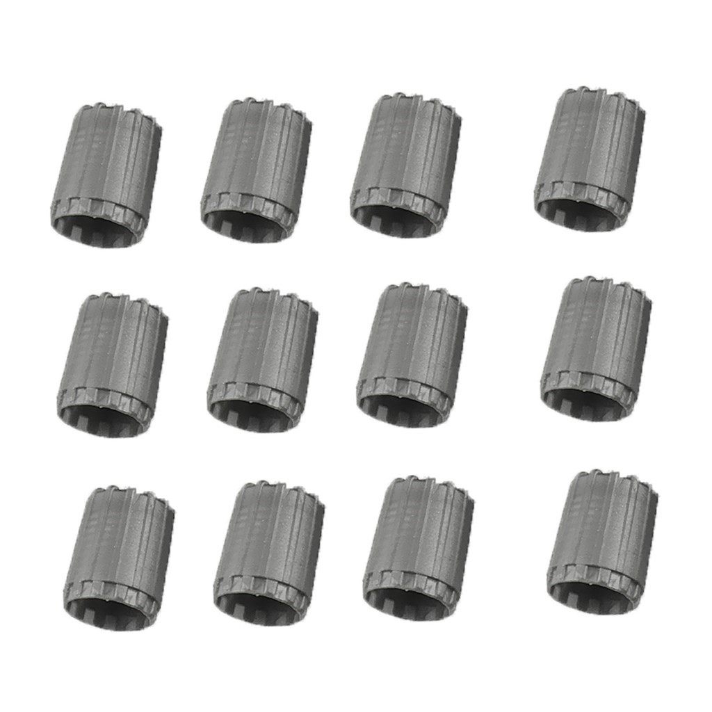 12pcs nylon tpms tire valve stem caps cover kit gray  car tr