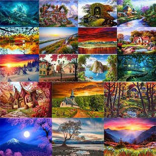 Drawing Numbers Set Painting Wall Oil Landscape Picture