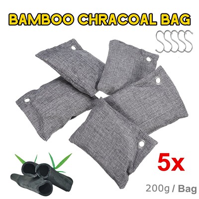 5 Bag/Set Air Purifier Bag Car Home Bamboo Charcoal Dehumidi