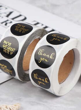 Adhesive Paper Label Stickers Gold Thank You Stickers Scrapb