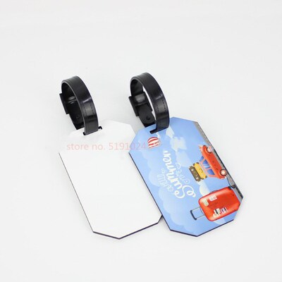 20pcs/lot Blank Sublimation MDF wooden luggage tags with pun