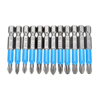 2021 New 12 Pcs/Set 50mm Cross Bit Drill Head 6 Typ Screwdri
