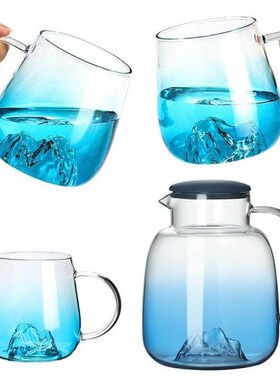 1.8L Gradient Glass Water Pot Glass Teapot Heat-Resistant La