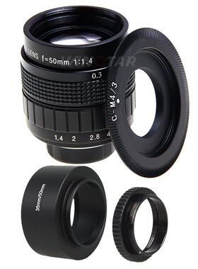 FUJIAN 50mm f/1.4  F1.4 Lens + C M4/3 Mount + Lens Hood