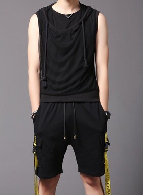 Blast street overalls, pants, sleeveless vest vest suit