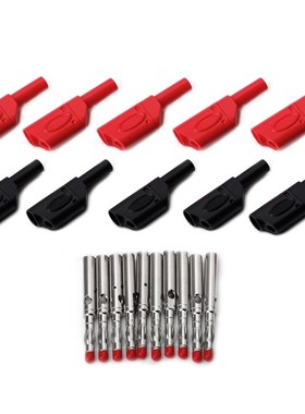 10 Sets 4mm Male Retractable Sheath Stackable Banana Plug Wi