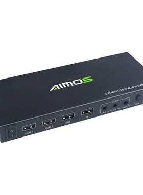 AIMOS 2-Port DVI KVM Switch with Audio Support 4K60HZ Resolu