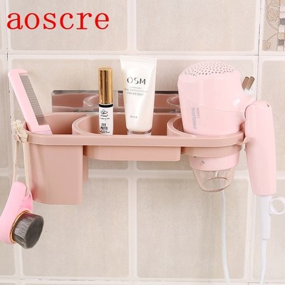 Multi-function hair dryer rack comb holder PP Wall Mounted R