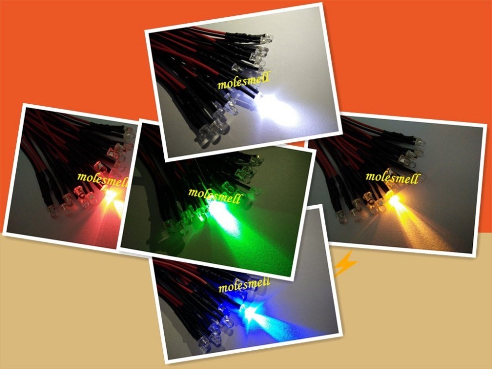 1000pcs 3mm 5v 12v 24v Flashing Red,Yellow,Blue,Green,White