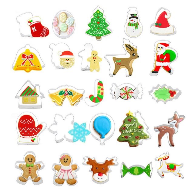 Xmas Biscuits Stainless Steel DIY Mold Holiday Cookies Embos