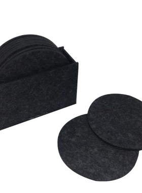 10Pcs Waterproof Felt Drink Coaster Set with Holder Modern D