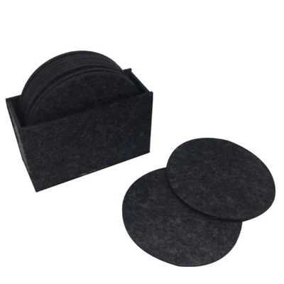 10Pcs Waterproof Felt Drink Coaster Set with Holder Modern D