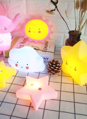 Kids Cartoon LED Night Light Children Bedroom Table Lamp Bed